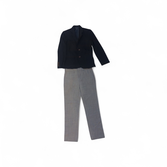 Black Blazer and Gray Pants Set